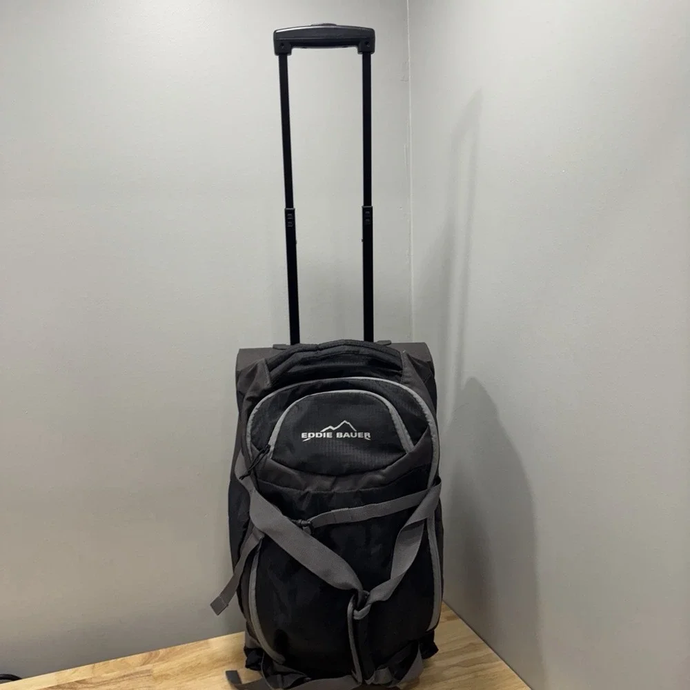 Eddie Bauer Commuter Duffel Rolling Carry On Backpack Wheeled Travel Bag Black